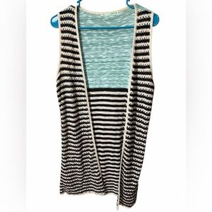Maurice’s Chic Knit Striped Sleeveless Cardigan